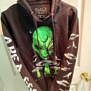 BlackCraft Women's Black and Green Alien Sweater